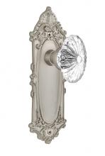 Nostalgic Warehouse 709945 - Nostalgic Warehouse Victorian Plate Passage Oval Fluted Crystal Glass Door Knob in Satin Nickel