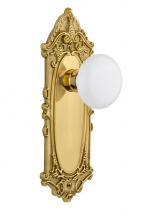 Nostalgic Warehouse 709986 - Nostalgic Warehouse Victorian Plate Passage White Porcelain Door Knob in Polished Brass