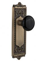 Nostalgic Warehouse 710007 - Nostalgic Warehouse Egg & Dart Plate Passage Black Porcelain Door Knob in Antique Brass