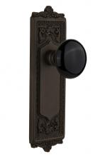 Nostalgic Warehouse 710010 - Nostalgic Warehouse Egg & Dart Plate Passage Black Porcelain Door Knob in Oil-Rubbed Bronze