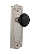 Nostalgic Warehouse 710019 - Nostalgic Warehouse Meadows Plate Passage Black Porcelain Door Knob in Satin Nickel