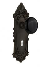 Nostalgic Warehouse 710092 - Nostalgic Warehouse Victorian Plate with Keyhole Passage Black Porcelain Door Knob in Oil-Rubbed B