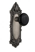 Nostalgic Warehouse 710324 - Nostalgic Warehouse Victorian Plate Privacy Black Porcelain Door Knob in Antique Pewter