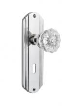 Nostalgic Warehouse 710340 - Nostalgic Warehouse Deco Plate with Keyhole Passage Crystal Glass Door Knob in Bright Chrome