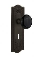 Nostalgic Warehouse 710359 - Nostalgic Warehouse Meadows Plate with Keyhole Privacy Black Porcelain Door Knob in Oil-Rubbed Bro