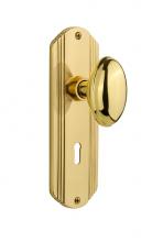 Nostalgic Warehouse 710411 - Nostalgic Warehouse Deco Plate with Keyhole Passage Homestead Door Knob in Polished Brass