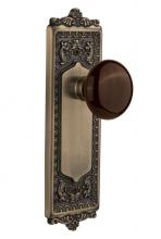 Nostalgic Warehouse 710447 - Nostalgic Warehouse Egg & Dart Plate Passage Brown Porcelain Door Knob in Antique Brass