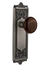 Nostalgic Warehouse 710448 - Nostalgic Warehouse Egg & Dart Plate Passage Brown Porcelain Door Knob in Antique Pewter