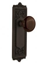 Nostalgic Warehouse 710450 - Nostalgic Warehouse Egg & Dart Plate Passage Brown Porcelain Door Knob in Oil-Rubbed Bronze