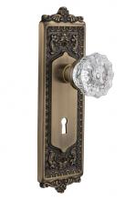 Nostalgic Warehouse 710737 - Nostalgic Warehouse Egg & Dart Plate with Keyhole Passage Crystal Glass Door Knob in Antique B