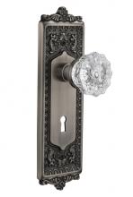 Nostalgic Warehouse 710741 - Nostalgic Warehouse Egg & Dart Plate with Keyhole Passage Crystal Glass Door Knob in Antique P