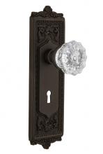 Nostalgic Warehouse 710744 - Nostalgic Warehouse Egg & Dart Plate with Keyhole Passage Crystal Glass Door Knob in Oil-Rubbe