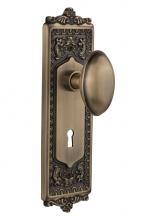 Nostalgic Warehouse 710783 - Nostalgic Warehouse Egg & Dart Plate with Keyhole Passage Homestead Door Knob in Antique Brass