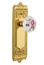 Nostalgic Warehouse 710891 - Nostalgic Warehouse Egg & Dart Plate Passage White Rose Porcelain Door Knob in Polished Brass