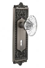 Nostalgic Warehouse 710907 - Nostalgic Warehouse Egg & Dart Plate with Keyhole Passage Oval Fluted Crystal Glass Door Knob