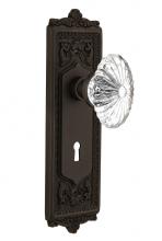 Nostalgic Warehouse 710914 - Nostalgic Warehouse Egg & Dart Plate with Keyhole Passage Oval Fluted Crystal Glass Door Knob