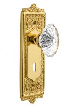 Nostalgic Warehouse 710917 - Nostalgic Warehouse Egg & Dart Plate with Keyhole Passage Oval Fluted Crystal Glass Door Knob