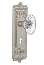 Nostalgic Warehouse 710921 - Nostalgic Warehouse Egg & Dart Plate with Keyhole Passage Oval Fluted Crystal Glass Door Knob