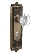 Nostalgic Warehouse 710935 - Nostalgic Warehouse Egg & Dart Plate with Keyhole Passage Round Clear Crystal Glass Door Knob