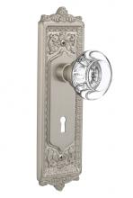 Nostalgic Warehouse 710943 - Nostalgic Warehouse Egg & Dart Plate with Keyhole Passage Round Clear Crystal Glass Door Knob