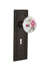 Nostalgic Warehouse 710951 - Nostalgic Warehouse Meadows Plate with Keyhole Passage White Rose Porcelain Door Knob in Oil-Rubbe