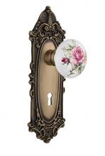 Nostalgic Warehouse 710969 - Nostalgic Warehouse Victorian Plate with Keyhole Passage White Rose Porcelain Door Knob in Antique