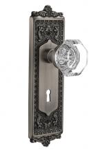 Nostalgic Warehouse 711018 - Nostalgic Warehouse Egg & Dart Plate with Keyhole Passage Waldorf Door Knob in Antique Pewter