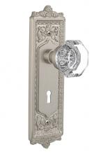 Nostalgic Warehouse 711023 - Nostalgic Warehouse Egg & Dart Plate with Keyhole Passage Waldorf Door Knob in Satin Nickel