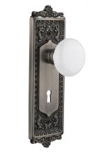 Nostalgic Warehouse 711029 - Nostalgic Warehouse Egg & Dart Plate with Keyhole Passage White Porcelain Door Knob in Antique