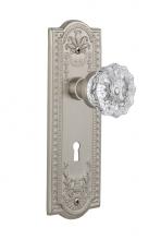 Nostalgic Warehouse 711132 - Nostalgic Warehouse Meadows Plate with Keyhole Passage Crystal Glass Door Knob in Satin Nickel