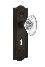 Nostalgic Warehouse 711301 - Nostalgic Warehouse Meadows Plate with Keyhole Passage Oval Fluted Crystal Glass Door Knob in Oil-