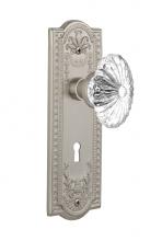 Nostalgic Warehouse 711312 - Nostalgic Warehouse Meadows Plate with Keyhole Passage Oval Fluted Crystal Glass Door Knob in Sati