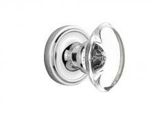 Nostalgic Warehouse 711322 - Nostalgic Warehouse Classic Rosette Passage Oval Clear Crystal Glass Door Knob in Bright Chrome