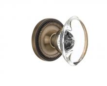 Nostalgic Warehouse 711348 - Nostalgic Warehouse Rope Rosette Passage Oval Clear Crystal Glass Door Knob in Antique Brass