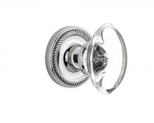 Nostalgic Warehouse 711350 - Nostalgic Warehouse Rope Rosette Passage Oval Clear Crystal Glass Door Knob in Bright Chrome