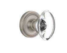 Nostalgic Warehouse 711353 - Nostalgic Warehouse Rope Rosette Passage Oval Clear Crystal Glass Door Knob in Satin Nickel