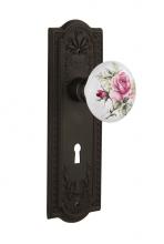 Nostalgic Warehouse 711370 - Nostalgic Warehouse Meadows Plate with Keyhole Passage White Rose Porcelain Door Knob in Oil-Rubbe