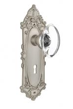 Nostalgic Warehouse 711414 - Nostalgic Warehouse Victorian Plate with Keyhole Passage Oval Clear Crystal Glass Door Knob in Sat