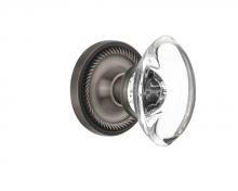 Nostalgic Warehouse 711637 - Nostalgic Warehouse Rope Rosette Privacy Oval Clear Crystal Glass Door Knob in Antique Pewter