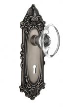 Nostalgic Warehouse 711698 - Nostalgic Warehouse Victorian Plate with Keyhole Privacy Oval Clear Crystal Glass Door Knob in Ant