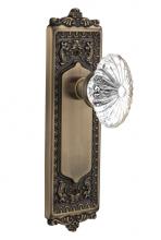 Nostalgic Warehouse 711767 - Nostalgic Warehouse Egg & Dart Plate Passage Oval Fluted Crystal Glass Door Knob in Antique Br