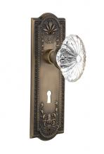 Nostalgic Warehouse 711828 - Nostalgic Warehouse Meadows Plate with Keyhole Passage Oval Fluted Crystal Glass Door Knob in Anti