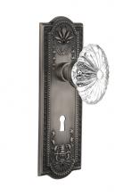 Nostalgic Warehouse 711829 - Nostalgic Warehouse Meadows Plate with Keyhole Passage Oval Fluted Crystal Glass Door Knob in Anti