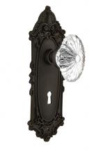 Nostalgic Warehouse 711852 - Nostalgic Warehouse Victorian Plate with Keyhole Passage Oval Fluted Crystal Glass Door Knob in Oi