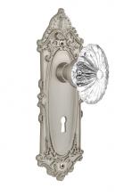 Nostalgic Warehouse 711854 - Nostalgic Warehouse Victorian Plate with Keyhole Passage Oval Fluted Crystal Glass Door Knob in Sa