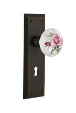 Nostalgic Warehouse 712082 - Nostalgic Warehouse New York Plate with Keyhole Passage White Rose Porcelain Door Knob in Oil-Rubb