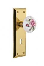 Nostalgic Warehouse 712085 - Nostalgic Warehouse New York Plate with Keyhole Passage White Rose Porcelain Door Knob in Polished