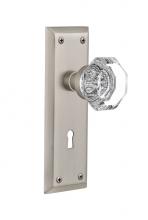 Nostalgic Warehouse 712105 - Nostalgic Warehouse New York Plate with Keyhole Passage Waldorf Door Knob in Satin Nickel