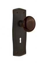 Nostalgic Warehouse 712178 - Nostalgic Warehouse Prairie Plate with Keyhole Passage Brown Porcelain Door Knob in Oil-Rubbed Bro