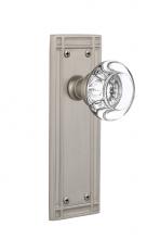 Nostalgic Warehouse 712219 - Nostalgic Warehouse Meadows Plate Passage Round Clear Crystal Glass Door Knob in Satin Nickel